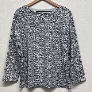 Rafaella - Women's Bell Sleeve Boatneck Drapey French Terry Knit Top - XL